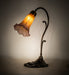 Meyda Lighting Lighting 15" High Amber/Purple Tiffany Pond Lily Accent Lamp