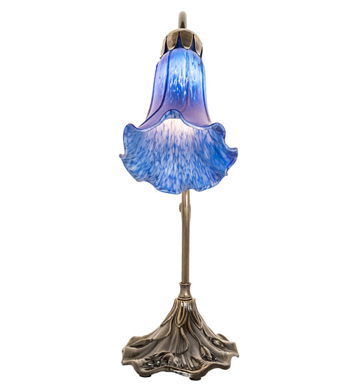 Meyda Lighting Lighting 15" High Blue Tiffany Pond Lily Accent Lamp
