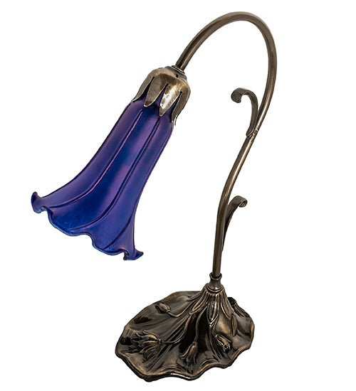 Meyda Lighting Lighting 15" High Blue Tiffany Pond Lily Accent Lamp