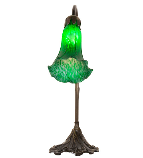Meyda Lighting Lighting 15" High Green Tiffany Pond Lily Accent Lamp