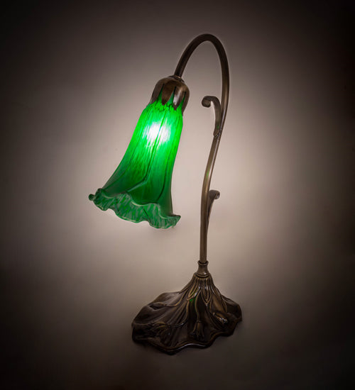Meyda Lighting Lighting 15" High Green Tiffany Pond Lily Accent Lamp