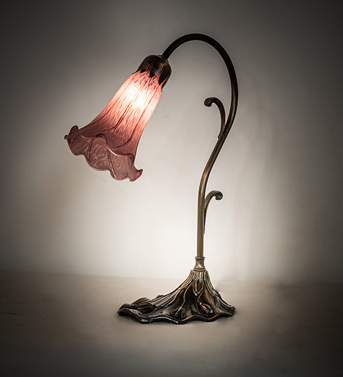 Meyda Lighting Lighting 15" High Lavender Tiffany Pond Lily Accent Lamp