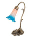 Meyda Lighting Lighting 15" High Pink/Blue Tiffany Pond Lily Accent Lamp