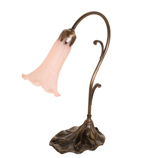 Meyda Lighting Lighting 15" High Pink Tiffany Pond Lily Accent Lamp