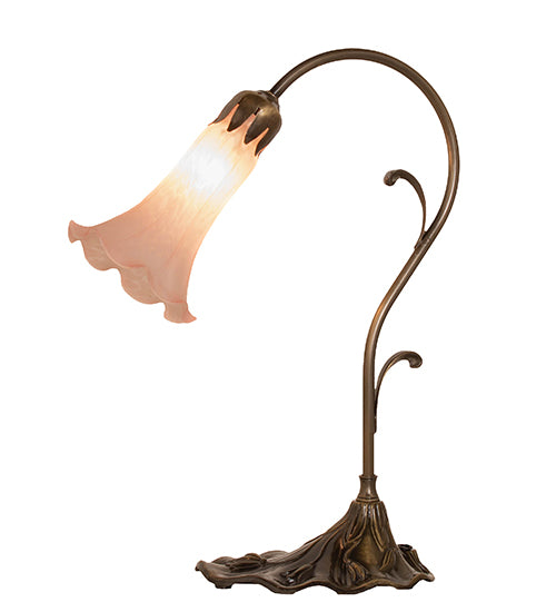 Meyda Lighting Lighting 15" High Pink Tiffany Pond Lily Accent Lamp