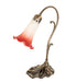 Meyda Lighting Lighting 15" High Pink/White Tiffany Pond Lily Accent Lamp
