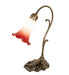 Meyda Lighting Lighting 15" High Pink/White Tiffany Pond Lily Accent Lamp