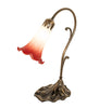 Meyda Lighting Lighting 15" High Pink/White Tiffany Pond Lily Accent Lamp