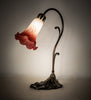 Meyda Lighting Lighting 15" High Pink/White Tiffany Pond Lily Accent Lamp