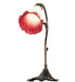 Meyda Lighting Lighting 15" High Seafoam/Cranberry Tiffany Pond Lily Accent Lamp