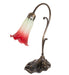 Meyda Lighting Lighting 15" High Seafoam/Cranberry Tiffany Pond Lily Accent Lamp