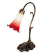 Meyda Lighting Lighting 15" High Seafoam/Cranberry Tiffany Pond Lily Accent Lamp
