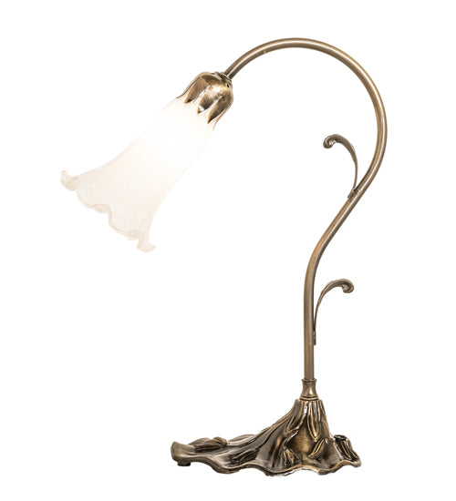 Meyda Lighting Lighting 15" High White Tiffany Pond Lily Accent Lamp