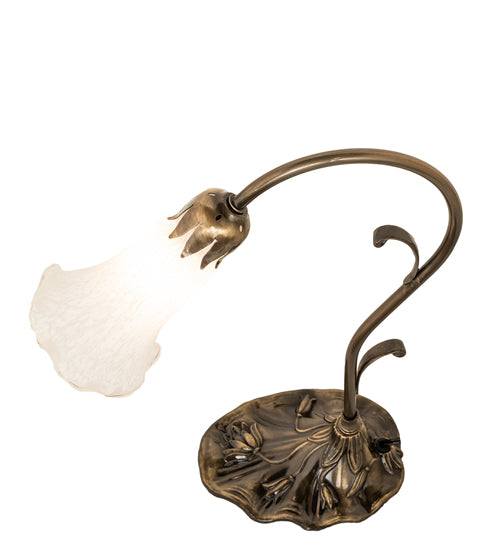 Meyda Lighting Lighting 15" High White Tiffany Pond Lily Accent Lamp