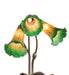 Meyda Lighting Lighting 16" High Amber/Green Tiffany Pond Lily 3 Light Accent Lamp