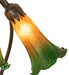 Meyda Lighting Lighting 16" High Amber/Green Tiffany Pond Lily 3 Light Accent Lamp