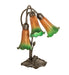 Meyda Lighting Lighting 16" High Amber/Green Tiffany Pond Lily 3 Light Accent Lamp
