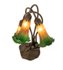 Meyda Lighting Lighting 16" High Amber/Green Tiffany Pond Lily 3 Light Accent Lamp