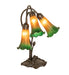 Meyda Lighting Lighting 16" High Amber/Green Tiffany Pond Lily 3 Light Accent Lamp