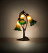 Meyda Lighting Lighting 16" High Amber/Green Tiffany Pond Lily 3 Light Accent Lamp