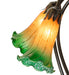 Meyda Lighting Lighting 16" High Amber/Green Tiffany Pond Lily 5 Light Table Lamp