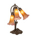 Meyda Lighting Lighting 16" High Amber/Purple Tiffany Pond Lily 3 Light Accent Lamp