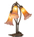 Meyda Lighting Lighting 16" High Amber/Purple Tiffany Pond Lily 3 Light Accent Lamp