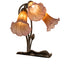 Meyda Lighting Lighting 16" High Amber/Purple Tiffany Pond Lily 3 Light Accent Lamp