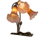 Meyda Lighting Lighting 16" High Amber/Purple Tiffany Pond Lily 3 Light Accent Lamp
