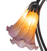 Meyda Lighting Lighting 16" High Amber/Purple Tiffany Pond Lily 5 Light Table Lamp