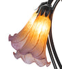 Meyda Lighting Lighting 16" High Amber/Purple Tiffany Pond Lily 5 Light Table Lamp