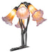 Meyda Lighting Lighting 16" High Amber/Purple Tiffany Pond Lily 5 Light Table Lamp