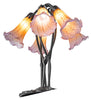 Meyda Lighting Lighting 16" High Amber/Purple Tiffany Pond Lily 5 Light Table Lamp