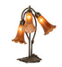 Meyda Lighting Lighting 16" High Amber Tiffany Pond Lily 3 Light Accent Lamp