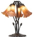 Meyda Lighting Lighting 16" High Amber Tiffany Pond Lily 5 Light Table Lamp