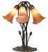 Meyda Lighting Lighting 16" High Amber Tiffany Pond Lily 5 Light Table Lamp
