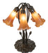 Meyda Lighting Lighting 16" High Amber Tiffany Pond Lily 5 Light Table Lamp