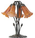Meyda Lighting Lighting 16" High Amber Tiffany Pond Lily 5 Light Table Lamp