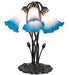Meyda Lighting Lighting 16" High Blue/Pink Tiffany Pond Lily 5 Light Table Lamp
