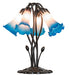 Meyda Lighting Lighting 16" High Blue/Pink Tiffany Pond Lily 5 Light Table Lamp