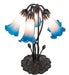 Meyda Lighting Lighting 16" High Blue/Pink Tiffany Pond Lily 5 Light Table Lamp