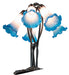 Meyda Lighting Lighting 16" High Blue/Pink Tiffany Pond Lily 5 Light Table Lamp