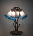Meyda Lighting Lighting 16" High Blue/Pink Tiffany Pond Lily 5 Light Table Lamp
