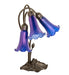 Meyda Lighting Lighting 16" High Blue Tiffany Pond Lily 3 Light Accent Lamp