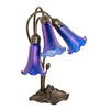Meyda Lighting Lighting 16" High Blue Tiffany Pond Lily 3 Light Accent Lamp