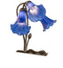 Meyda Lighting Lighting 16" High Blue Tiffany Pond Lily 3 Light Accent Lamp