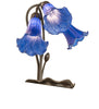 Meyda Lighting Lighting 16" High Blue Tiffany Pond Lily 3 Light Accent Lamp