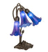 Meyda Lighting Lighting 16" High Blue Tiffany Pond Lily 3 Light Accent Lamp