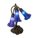 Meyda Lighting Lighting 16" High Blue Tiffany Pond Lily 3 Light Accent Lamp