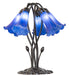 Meyda Lighting Lighting 16" High Blue Tiffany Pond Lily 5 Light Table Lamp